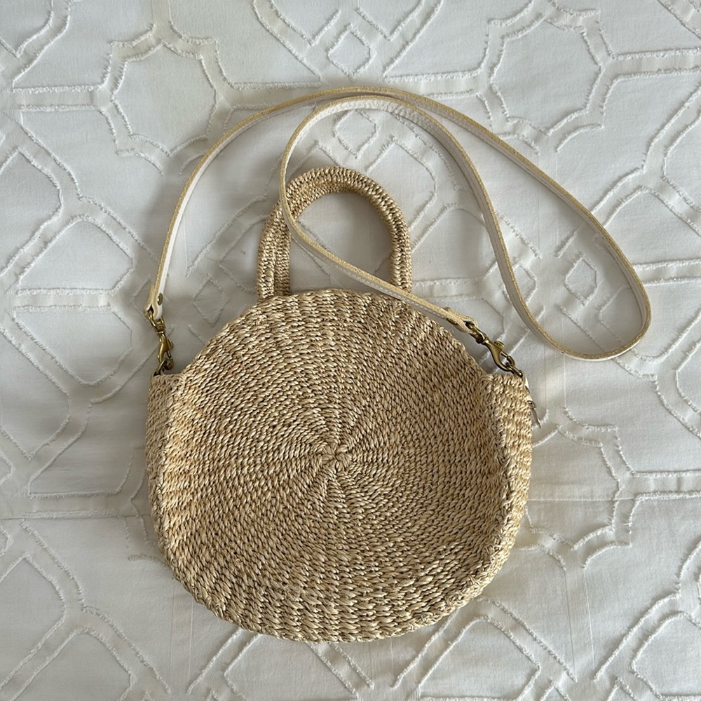 Clare V Alice Cream Straw bag